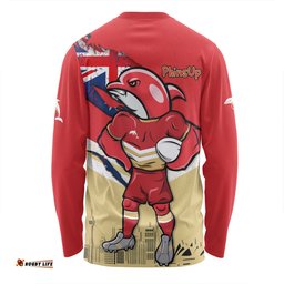 Redcliffe Dolphins Long Sleeve T-shirt Custom For Die Hard Fan Australia Flag Scratch Style