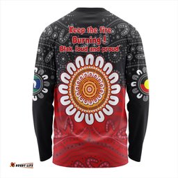 Australia Long Sleeve T-shirt Aboriginal Inspired Naidoc Half Concept