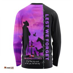 Australia Long Sleeve T-shirt Anzac Day Lest We Forget The Animals Of War