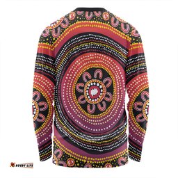 Amazing Aussie Australia Aboriginal Aboriginal Dot Art Design Long Sleeve T-shirt