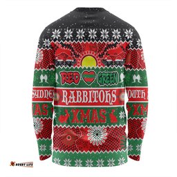 South Sydney Rabbitohs Aboriginal Custom Long Sleeve T-shirt - Indigenous Knitted Ugly Xmas Style Long Sleeve T-shirt