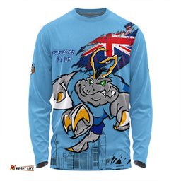 New South Wales Blues Long Sleeve T-shirt Custom For Die Hard Fan Australia Flag Scratch Style