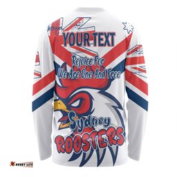 Sydney Roosters Long Sleeve T-shirt - Happy Australia Day We Are One And Free V2