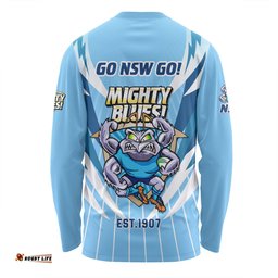 New South Wales Blues Long Sleeve T-shirt Custom State Of Origin 2024 Passionate Fan Born To Win Ver 2