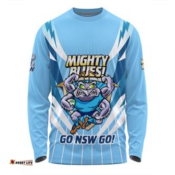 New South Wales Blues Long Sleeve T-shirt Custom State Of Origin 2024 Passionate Fan Born To Win Ver 2