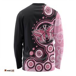 Australia Long Sleeve T-shirt Indigenous Butterfly Aboriginal Dot Arts