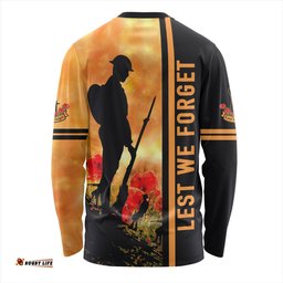 Australia Long Sleeve T-shirt Lest We Forget Quater Style