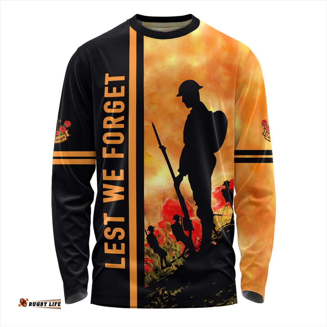 Australia Long Sleeve T-shirt Lest We Forget Quater Style