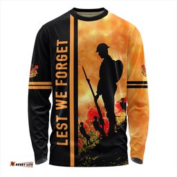 Australia Long Sleeve T-shirt Lest We Forget Quater Style