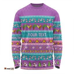 Australia Christmas Custom Long Sleeve T-shirt - Aussie Christmas Flamingo Summer Vibes Purple Long Sleeve T-shirt