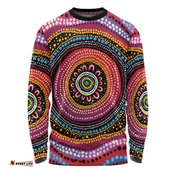 Australia Aboriginal Long Sleeve T-shirt - Aboriginal Showcasing Dot Art Design Long Sleeve T-shirt