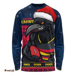 Amazing Aussie Adelaide Crows Merry Christmas Down Under Footy Power Style Long Sleeve T-shirt