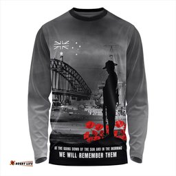 Australia Long Sleeve T-shirt At The Going Down Of The Sun We Will Remember Them