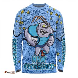 New South Wales Cockroaches Custom Long Sleeve T-shirt - Team With Dot And Star Patterns For Tough Fan Long Sleeve T-shirt