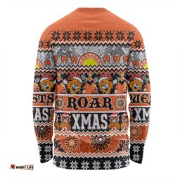Wests Tigers Christmas Aboriginal Custom Long Sleeve T-shirt - Indigenous Knitted Ugly Xmas Style Long Sleeve T-shirt