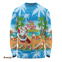Australia Christmas Custom Long Sleeve T-shirt - Have A Very Beachy Chrissie Xmas Long Sleeve T-shirt
