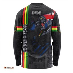 Penrith Panthers Long Sleeve T-shirt - Happy Australia Day Flag Scratch Style