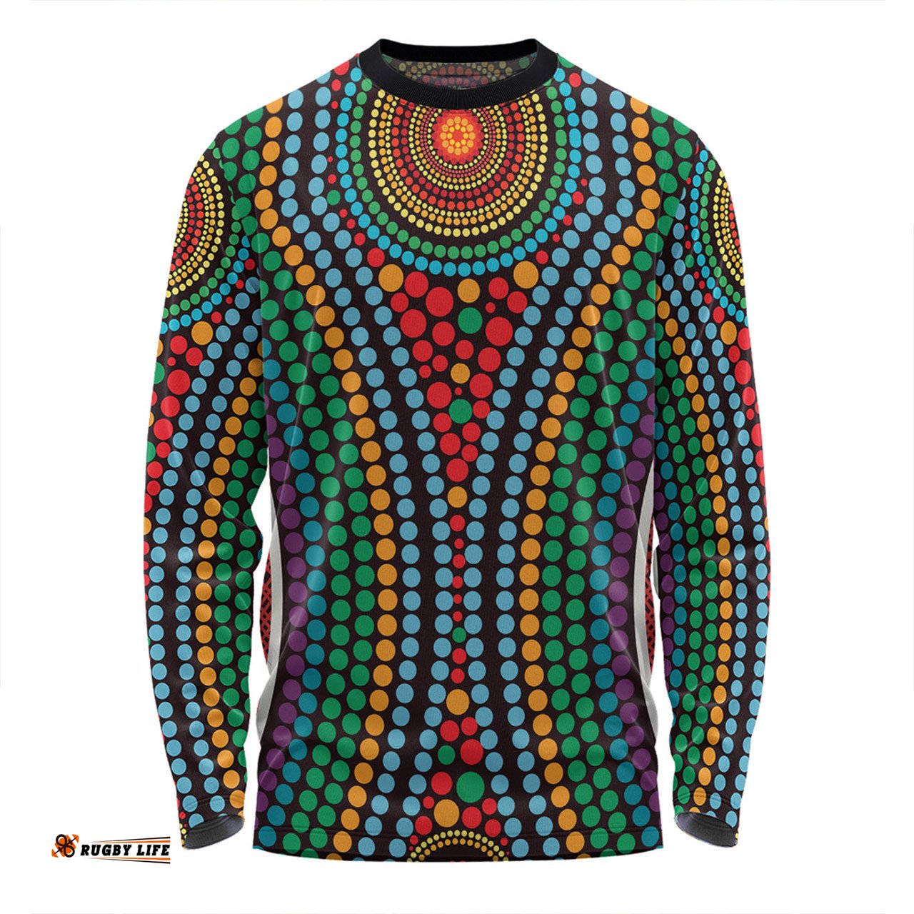 Amazing Aussie Australia Dot Painting Inspired Aboriginal Dot Color In The Aboriginal Style Long Sleeve T-shirt