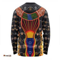 Amazing Aussie Australia Aboriginal Custom Indigenous Dot With Boomerang Inspired Long Sleeve T-shirt
