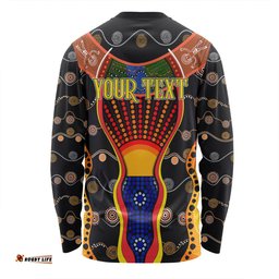 Amazing Aussie Australia Aboriginal Custom Indigenous Dot With Boomerang Inspired Long Sleeve T-shirt
