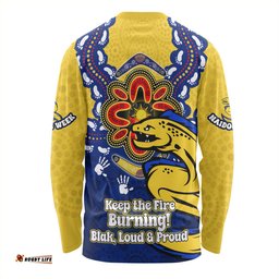 Parramatta Eels Long Sleeve T-shirt Aboriginal Inspired Naidoc Symbol Pattern