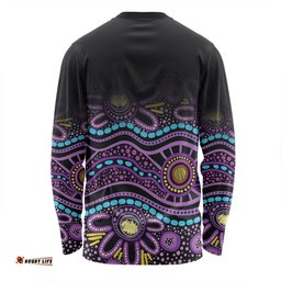Amazing Aussie Australia Aboriginal Custom Purple Dot In Aboriginal Style Long Sleeve T-shirt