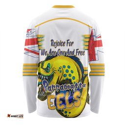 Parramatta Eels Long Sleeve T-shirt - Happy Australia Day We Are One And Free V2