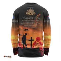 Australia Anzac Day Long Sleeve T-shirt - Australia Remember Orange Long Sleeve T-shirt