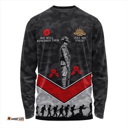 Australia Long Sleeve T-shirt Camouflage Lest We Forget