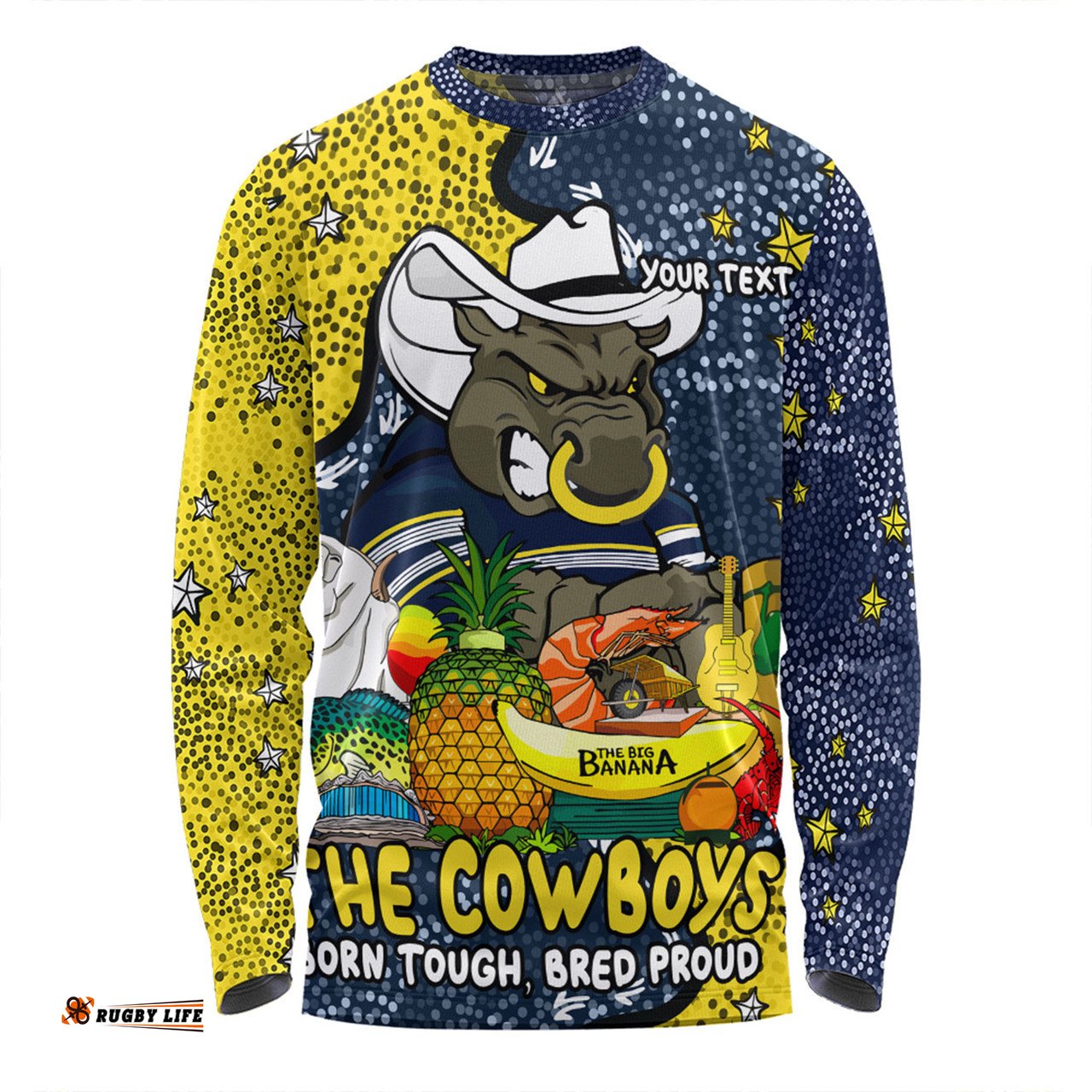 North Queensland Cowboys Custom Long Sleeve T-shirt - Australian Big Things Long Sleeve T-shirt