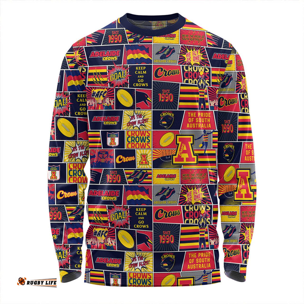 Amazing Aussie Adelaide Crows Legacy Of The Pride Comic Style Long Sleeve T-shirt