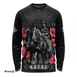 Australia Long Sleeve T-shirt - Anzac Day Lest We Forget The Light Horse