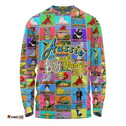 Australia Long Sleeve T-shirt - Australia's Iconic Big Things Postage Stamps Style Long Sleeve T-shirt