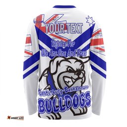 Canterbury-Bankstown Bulldogs Long Sleeve T-shirt - Happy Australia Day We Are One And Free V2