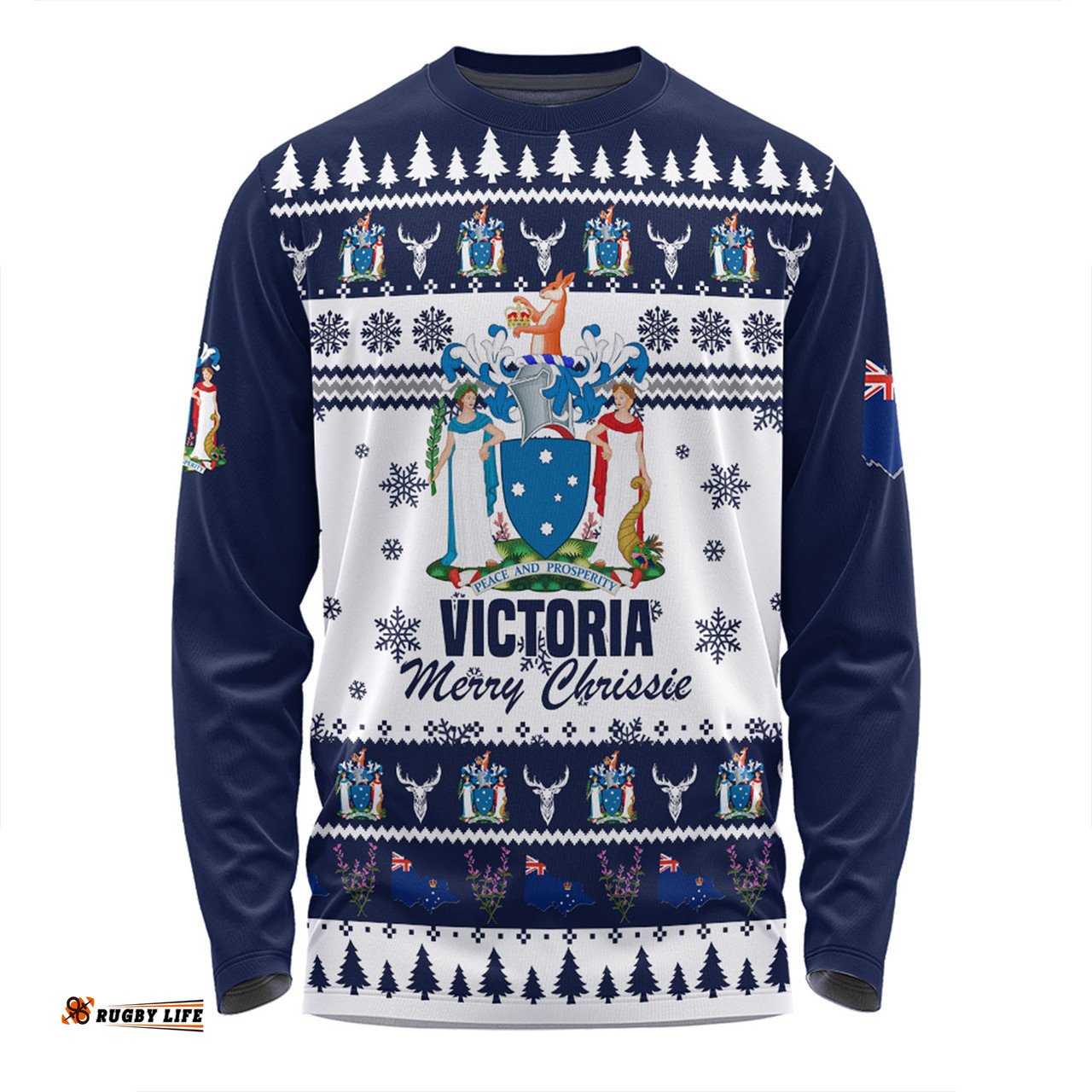 Victoria Christmas Long Sleeve T-shirt - Merry Chrissie Long Sleeve T-shirt