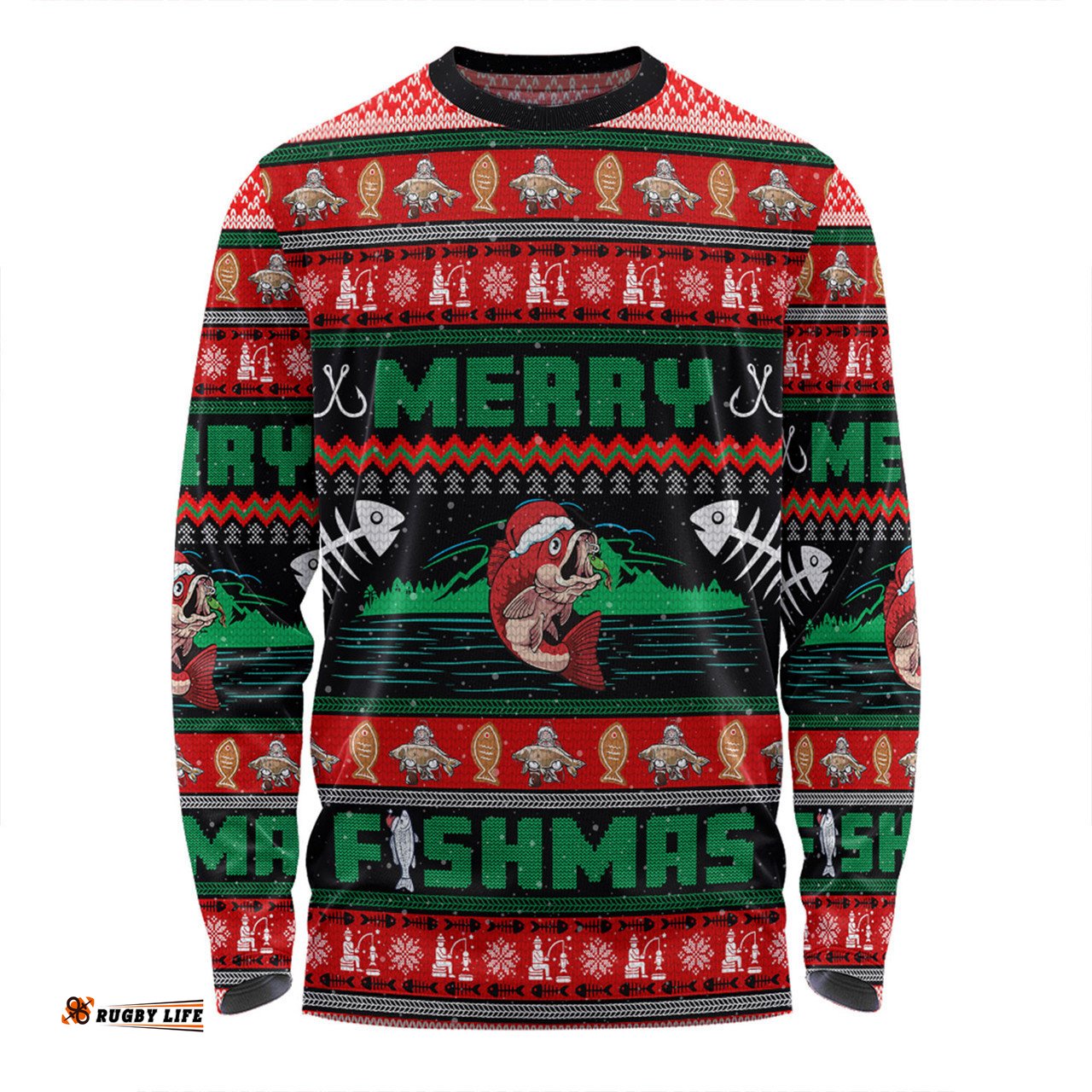 Australia Christmas Fishing Custom Long Sleeve T-shirt - Merry Ugly Fishmas Long Sleeve T-shirt