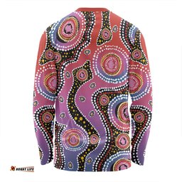 Amazing Aussie Australia Aboriginal Aboriginal Background Featuring Dot Design Long Sleeve T-shirt