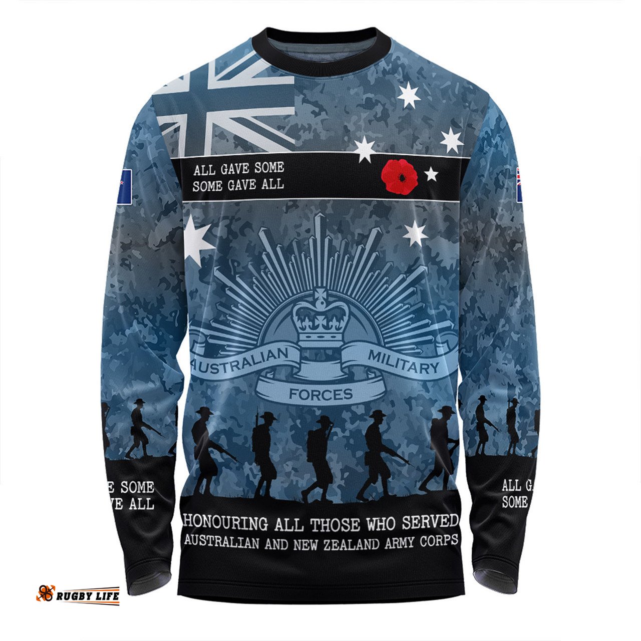 Amazing Aussie Australia Anzac Day Australia and New Zealand Warriors All gave some Some Gave All Blue Long Sleeve T-shirt