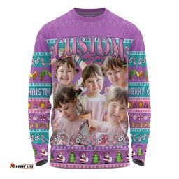 Amazing Aussie Australia Christmas Custom Personalised Purple Summer Vibes Chrissie Present Long Sleeve T-shirt