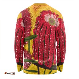Amazing Aussie Australia Aboriginal Aboriginal Dot Art Of Australian Native Banksia Flower Long Sleeve T-shirt