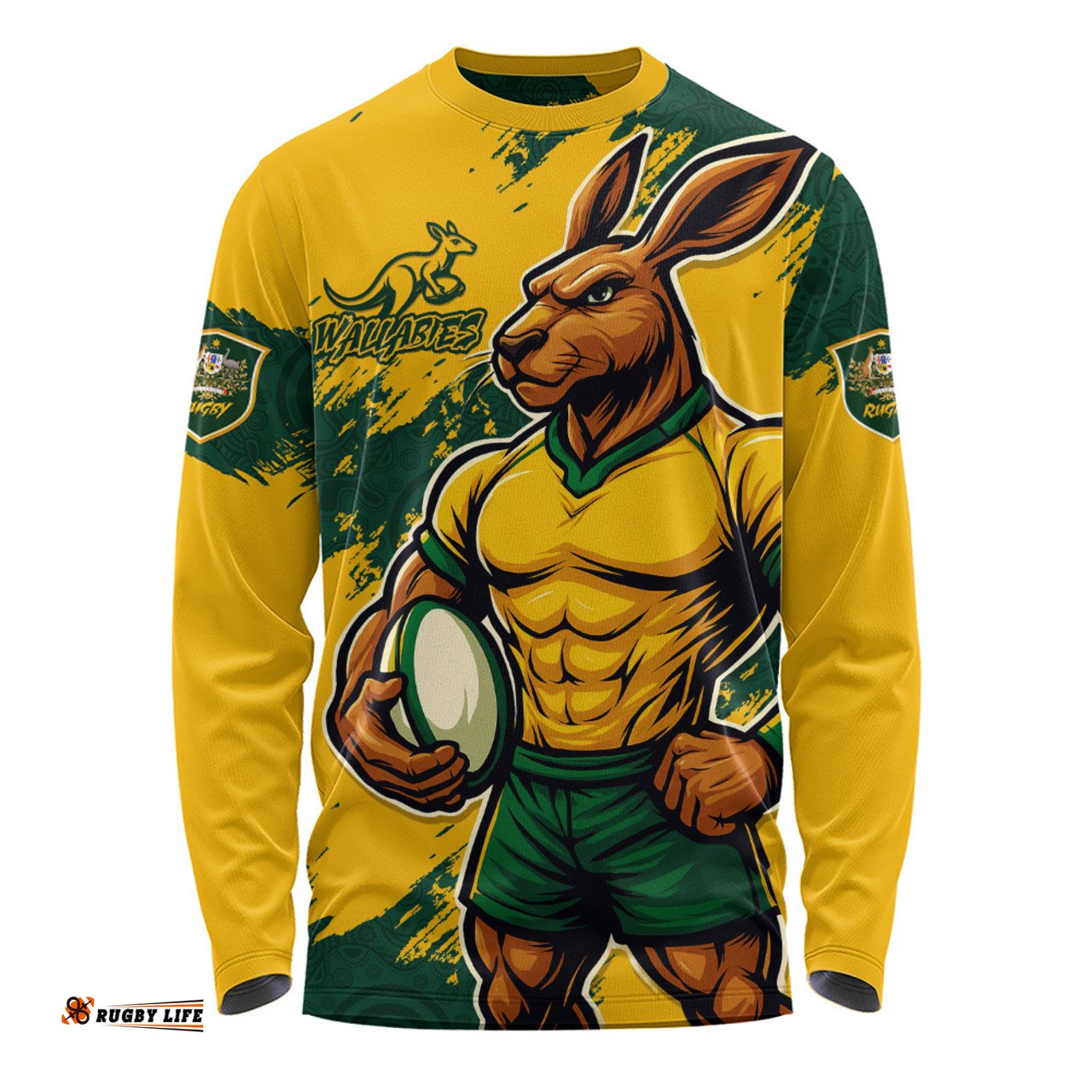 Amazing Aussie Aussie Wallabies Wallabies Kangaroo Power Rugby Long Sleeve T-shirt