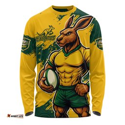 Amazing Aussie Aussie Wallabies Wallabies Kangaroo Power Rugby Long Sleeve T-shirt