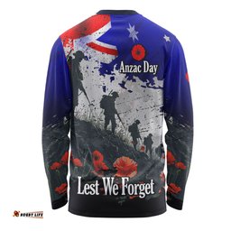 Australia Long Sleeve T-shirt - Custom Anzac Day Soldiers With Australia Flag Grunge Style