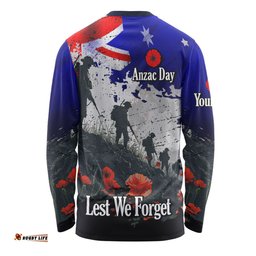 Australia Long Sleeve T-shirt - Custom Anzac Day Soldiers With Australia Flag Grunge Style