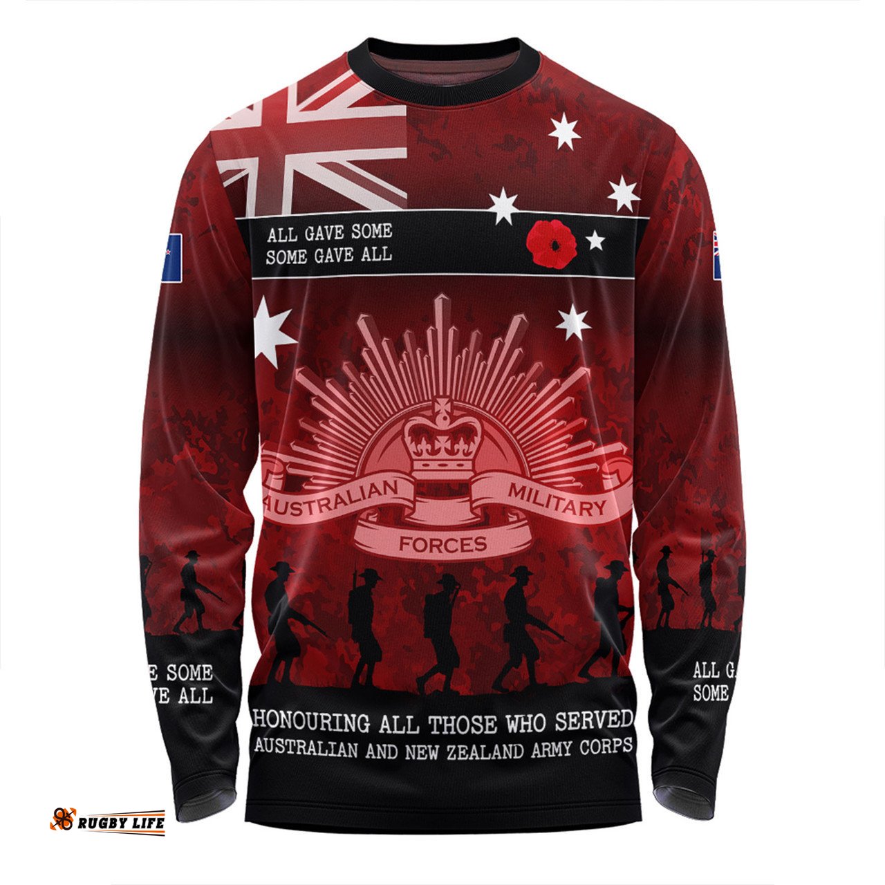 Amazing Aussie Australia Anzac Day Australia and New Zealand Warriors All gave some Some Gave All Red Long Sleeve T-shirt