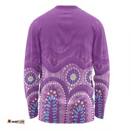 Amazing Aussie Australia Aboriginal Custom Purple Aboriginal Dot Long Sleeve T-shirt