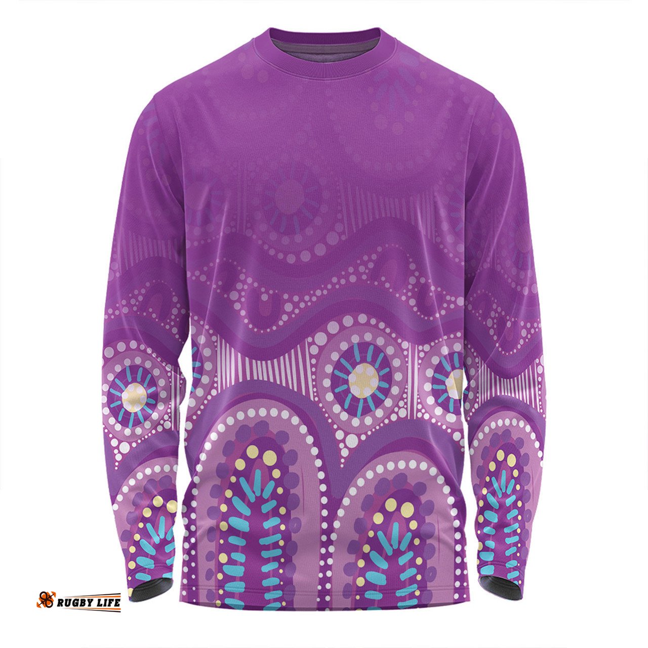Amazing Aussie Australia Aboriginal Custom Purple Aboriginal Dot Long Sleeve T-shirt
