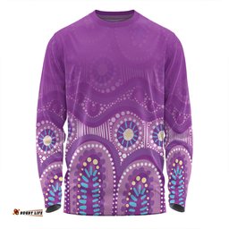 Amazing Aussie Australia Aboriginal Custom Purple Aboriginal Dot Long Sleeve T-shirt