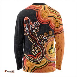 Amazing Aussie Australia Aboriginal Lizard Dreaming Outback Orange Long Sleeve T-shirt