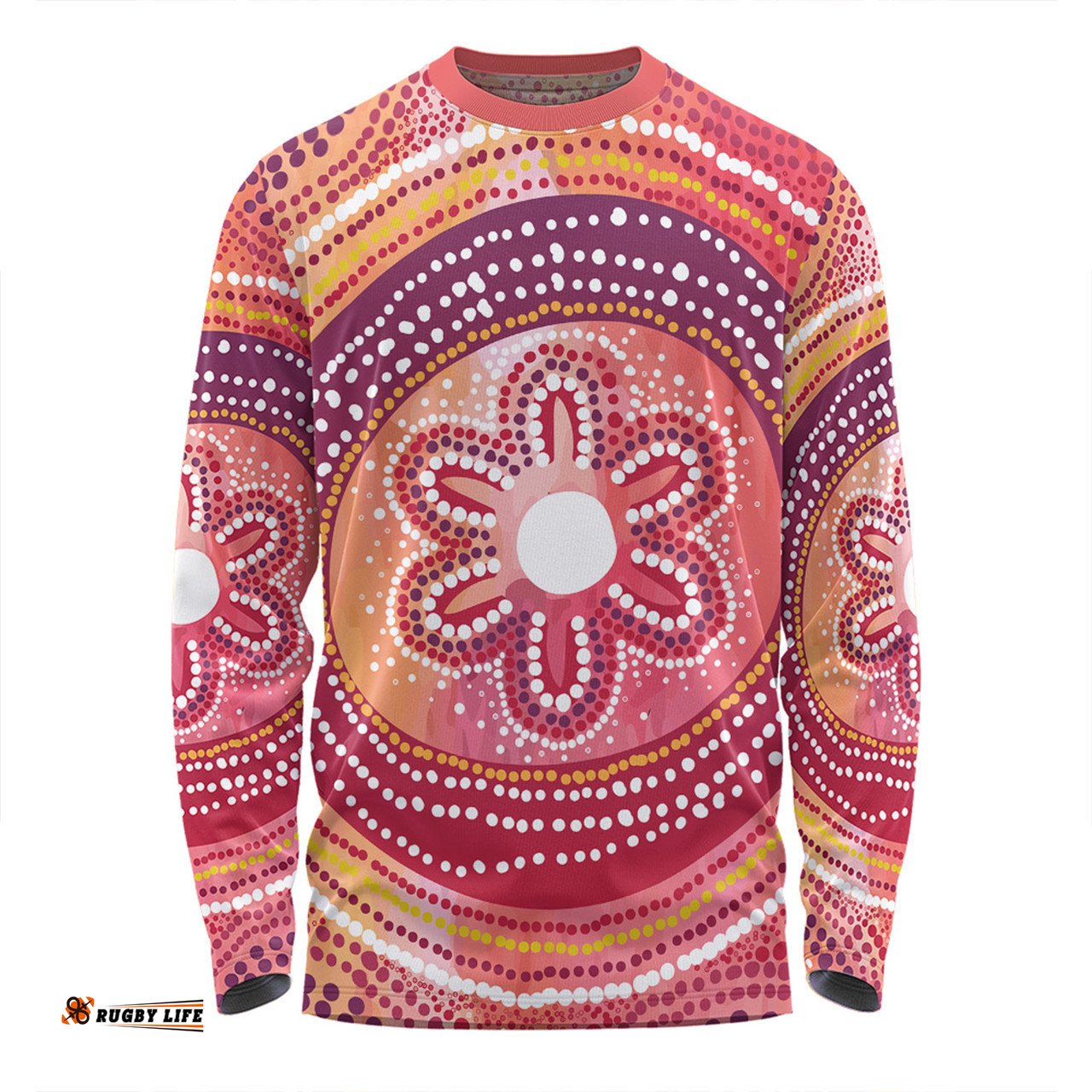 Amazing Aussie Australia Dot Painting Inspired Aboriginal Aboriginal Style Dot Long Sleeve T-shirt